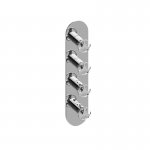 Graff Harley Bateria natryskowa podtynkowa 4-uchwytowa - element zewnętrzny Chrom E-8058-C19E0-T