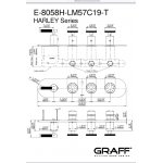 Graff Harley Bateria natryskowa podtynkowa 4-uchwytowa - element zewnętrzny Chrom E-8058HH-LM57C19-T