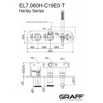 Graff Harley Bateria termostatyczna natryskowa podtynkowa z zestawem natryskowym - element zewnętrzny Chrom EL7.090H-C19E0-T