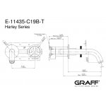 Graff Harley Bateria umywalkowa 2-otworowa podtynkowa PROGRESSIVE - element zewnętrzny Chrom E-11435-C19B-T