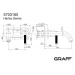 Graff Harley Bateria umywalkowa 2-otworowa podtynkowa - element zewnętrzny Chrom E-6135-LM57W-T