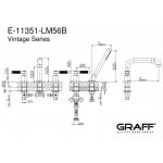 Graff Vintage Bateria wannowa 5-otworowa z zestawem prysznicowym Chrom E-11351-LM56B