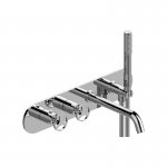 Graff Harley Bateria termostatyczna wannowo-natryskowa podtynkowa z zestawem natryskowym - element zewnętrzny Chrom EL7.690H-C19E0-T