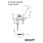 Graff Harley Zestaw prysznicowy nablatowy z przełącznikiem Chrom E-6156-LM57B