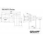 Graff Incanto Bateria umywalkowa 2-otworowa podtynkowa 235 mm - element zewnętrzny Chrom E-11236-LM55W-T