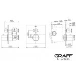 Graff Incanto Zawór termostatyczny 3-drożny podtynkowy - element zewnętrzny Chrom E-18043-SH-T