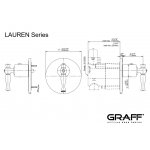 Graff Lauren Bateria natryskowa termostatyczna podtynkowa - element zewnętrzny Chrom E-8031-LM22E-T