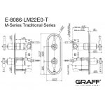 Graff Lauren Bateria prysznicowa termostatyczna 2-uchwytowa podtynkowa - element zewnętrzny Chrom E-8086-LM22E0-T