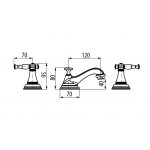 Graff Lauren Bateria umywalkowa 3-otworowa z korkiem Chrom E-2410-LM22