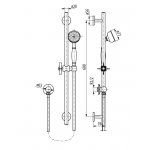 Graff Lauren Zestaw natryskowy podtynkowy z deszczownicą Ø 205 mm z zestawem prysznicowym na drążku - element zewnętrzny Chrom LAU02