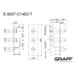 Graff Luna Bateria natryskowa podtynkowy 3-uchwytowa - element zewnętrzny Chrom E-8057-C14E0-T