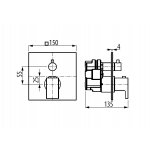 Graff Luna Zawór termostatyczny 3-drożny podtynkowy - element zewnętrzny Chrom E-18043-LM36E-T