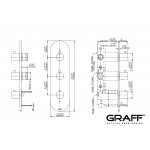 Graff M.E./M.E.25 Bateria natryskowa termostatyczna 3-uchwytowa podtynkowa - element zewnętrzny Chrom E-8056-RH0-T