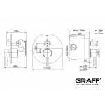 Graff M.E./M.E.25 Bateria natryskowa podtynkowa z przełącznikiem 3-drożnym - element zewnętrzny Chrom E-17021-LM37A-T