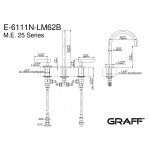 Graff M.E./M.E.25 Bateria umywalkowa 3-otworowa 160 mm Chrom E-6111N-LM62B