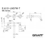 Graff M.E./M.E.25 Bateria umywalkowa 3-otworowa 191 mm podtynkowa - element zewnętrzny Chrom E-6131-LM37W-T