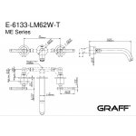 Graff M.E./M.E.25 Bateria umywalkowa 3-otworowa 235 mm podtynkowa - element zewnętrzny Chrom E-6133-LM62W-T