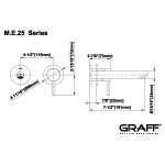 Graff M.E./M.E.25 Bateria umywalkowa 2-otworowa 191 mm podtynkowa - element zewnętrzny Chrom E-6138-LM41W-T