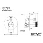 Graff MOD+ Bateria natryskowa podtynkowa - element zewnętrzny Chrom E-7081-R1-L1-T