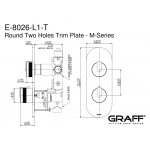 Graff MOD+ Bateria natryskowa termostatyczna podtynkowa - element zewnętrzny Chrom E-8026-R2-L1-T