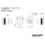 Graff MOD+ Bateria natryskowa 3-drożna podtynkowa - element zewnętrzny Chrom E-8023-R1-L1-T