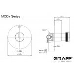 Graff MOD+ Bateria natryskowa podtynkowa PROGRESSIVE - element zewnętrzny Chrom E-7031-R2-L1-T