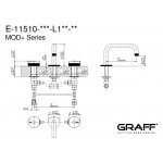 Graff MOD+ Bateria umywalkowa 3-otworowa Chrom E-11510-R1-L1