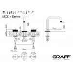 Graff MOD+ Bateria umywalkowa 3-otworowa Chrom E-11511-R1-L1