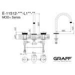 Graff MOD+ Bateria umywalkowa 3-otworowa Chrom E-11512-R1-L1