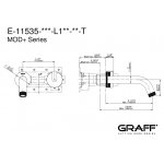 Graff MOD   Bateria umywalkowa 2-otworowa podtynkowa 190 mm - element zewnętrzny Chrom E-11535-R1-L1-T
