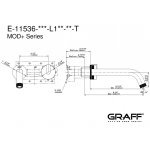 Graff MOD   Bateria umywalkowa 2-otworowa podtynkowa 235 mm - element zewnętrzny Chrom E-11536-R1-L1-T