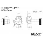 Graff MOD+ Zawór odcinający podtynkowy - element zewnętrzny Chrom E-8089-R2-L1-T