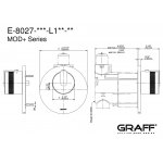 Graff MOD+ Zawór termostatyczny podtynkowa - element zewnętrzny Chrom E-8027-R1-L1-T