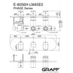 Graff Phase Bateria natryskowa z 3 uchwytami podtynkowa - element zewnętrzny Chrom E-8056H-LM45E0-T