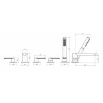 Graff Phase Bateria wannowa 5-otworowa z zestawem prysznicowym Chrom E-6651-LM45B