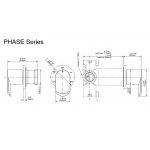 Graff Phase Zawór 3-drożny podtynkowy - element zewnętrzny Chrom E-8069-LM45E1-T