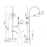 Graff Phase Zestaw natryskowy termostatyczny z deszczownicą Ø 202 mm z zestawem prysznicowym Chrom EX-8940-RHT