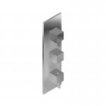 Graff Qubic Bateria natryskowa termostatyczna 3-uchwytowa podtynkowa - element zewnętrzny Chrom E-8057-LM39E0-T