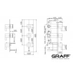 Graff Qubic Bateria natryskowa termostatyczna 3-uchwytowa podtynkowa - element zewnętrzny Chrom E-8057-LM39E0-T