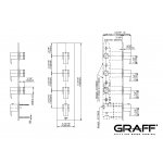 Graff Qubic Bateria natryskowa termostatyczna 4-uchwytowa podtynkowa - element zewnętrzny Chrom E-8059H-LM38E0-T