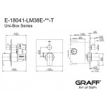 Graff Qubic Bateria natryskowa termostatyczna podtynkowa - element zewnętrzny Chrom E-18041-LM38E-T