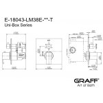 Graff Qubic Bateria natryskowa podtynkowa 3-drożna - element zewnętrzny Chrom E-18043-LM38E-T
