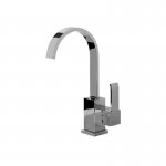 Graff Qubic Bateria umywalkowa wysoka jednouchwytowa 160 mm z korkiem automatycznym Chrom E-6204-LM38M