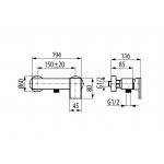 Graff Sade Bateria natryskowa ścienna Chrom EX-3771-LM36W