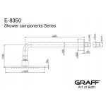 Graff Sade Deszczownica prysznicowa 196x196 mm na ramieniu ściennym Chrom E-8350