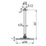 Graff Sade Deszczownica prysznicowa 196x196 mm na ramieniu sufitowym Chrom E-8365