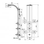 Graff Sade Zestaw natryskowy termostatyczny z deszczownicą i dyszami prysznicowymi - element zewnętrzny Chrom EE3.100A-C14S-T