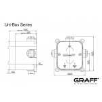 Graff Sade Zestaw natryskowy termostatyczny UNI-BOX z deszczownicą i zestawem prysznicowym Chrom SAD02