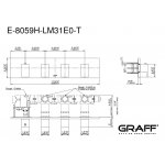 Graff Solar Bateria natryskowa podtynkowy 4-uchwytowa - element zewnętrzny Chrom E-8059H-LM31E0-T