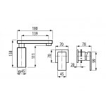 Graff Solar Bateria umywalkowa nablatowo-podtynkowa 139 mm - element zewnętrzny Chrom E-3710-LM31W-T